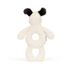 Bashful Rufferty Black & Cream Puppy Ring Rattle
