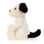 Bashful Rufferty Black & Cream Puppy with Personalised Cream Jumper