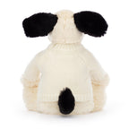 Bashful Rufferty Black & Cream Puppy with Personalised Cream Jumper