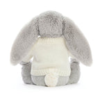 Bashful Silver Bunny with Personalized Cream Jumper