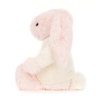 Bashful Pink Bunny with Personalized Cream Jumper