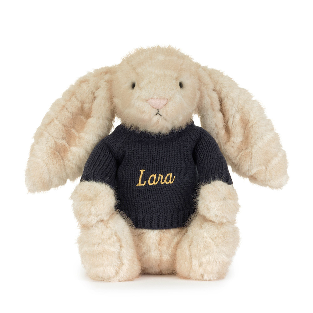 Franilla Luxe Bunny with Personalized Navy Jumper