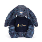 Hopscone Luxe Bunny with Personalized Navy Jumper