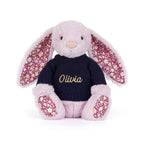 Thistlepop Blossom Luxe Bunny with Personalized Navy Jumper