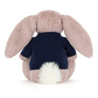 Bashful Luxe Bunny Rosa with Personalized Navy Jumper