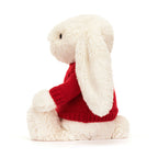 Bashful Cream Bunny with Personalized Red Jumper
