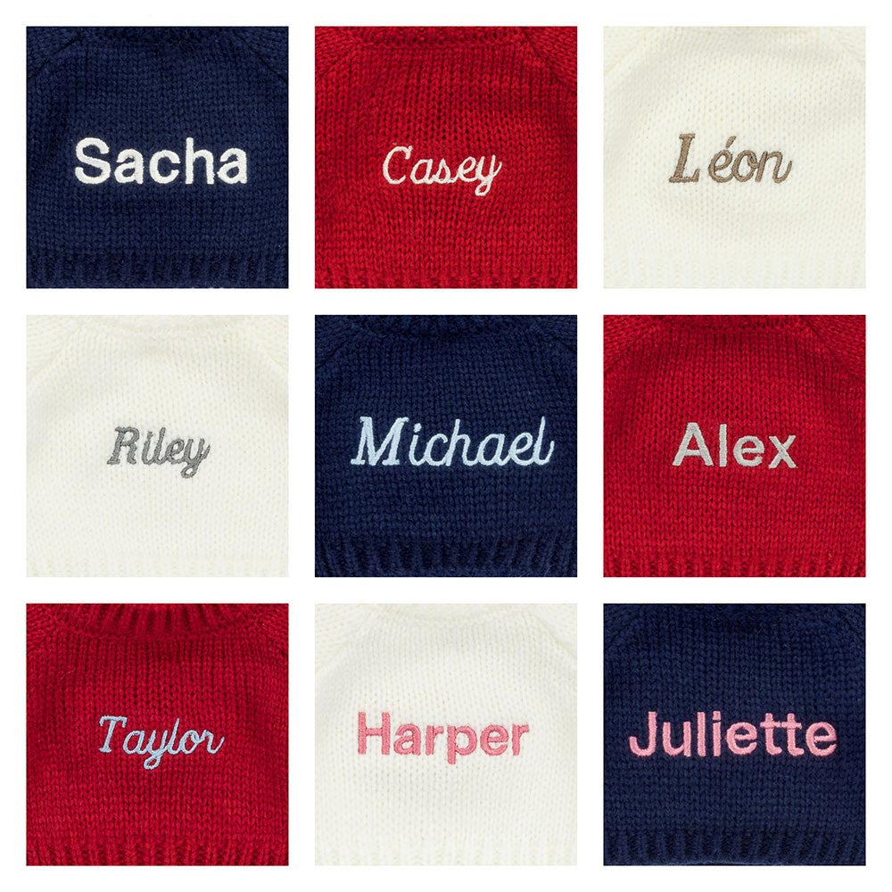 Bashful Silver Bunny with Personalized Red Jumper