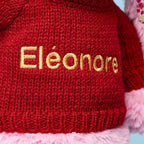 Blushkin Blossom Luxe Bunny with Personalized Red Jumper