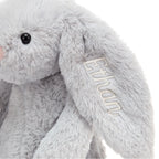 Personalized Bashful Silver Bunny Medium