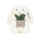 Personalized Cream Bunny with Plant
