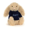 Bashful Luxe Bunny Curly with Personalised Navy Jumper
