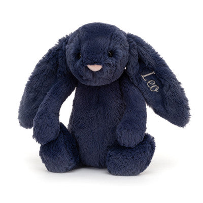 Personalised Bashful Navy Bunny Medium