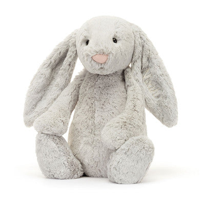 Personalised Bashful Silver Bunny Huge