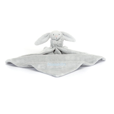 Personalised Bashful Silver Bunny Soother