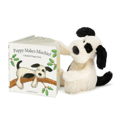 Puppy Makes Mischief Book and Bashful Puppy Medium