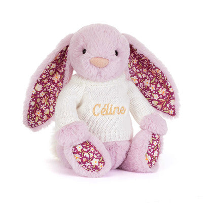 Thistlepop Blossom Luxe Bunny with Personalised Cream Jumper